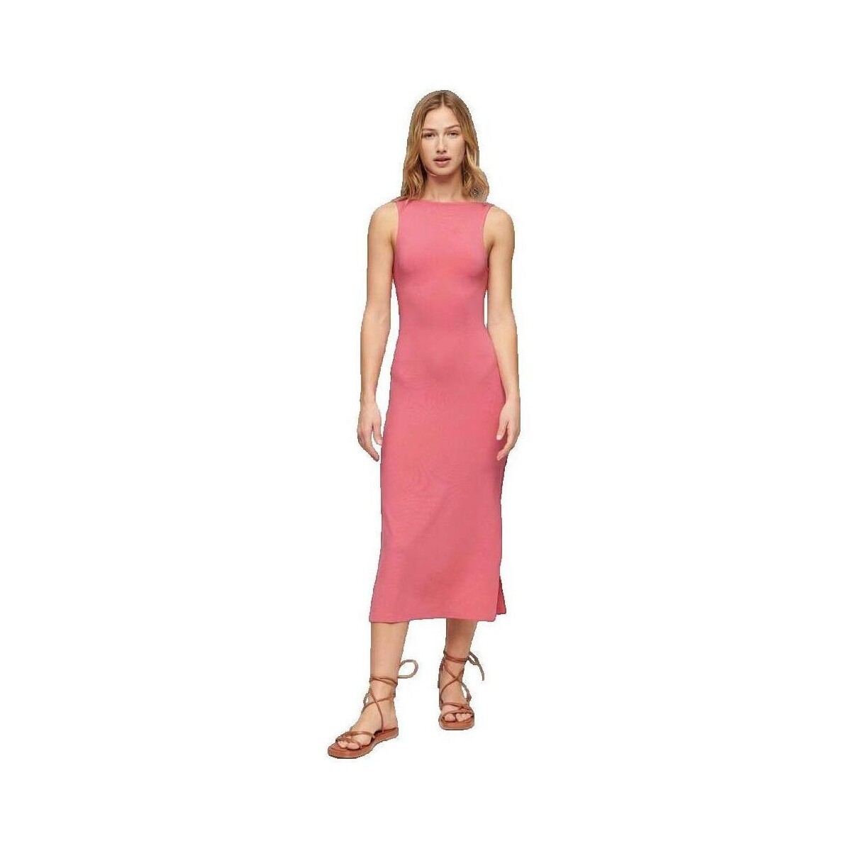 Superdry  Robe  Twist Back sans manches rose  Růžová