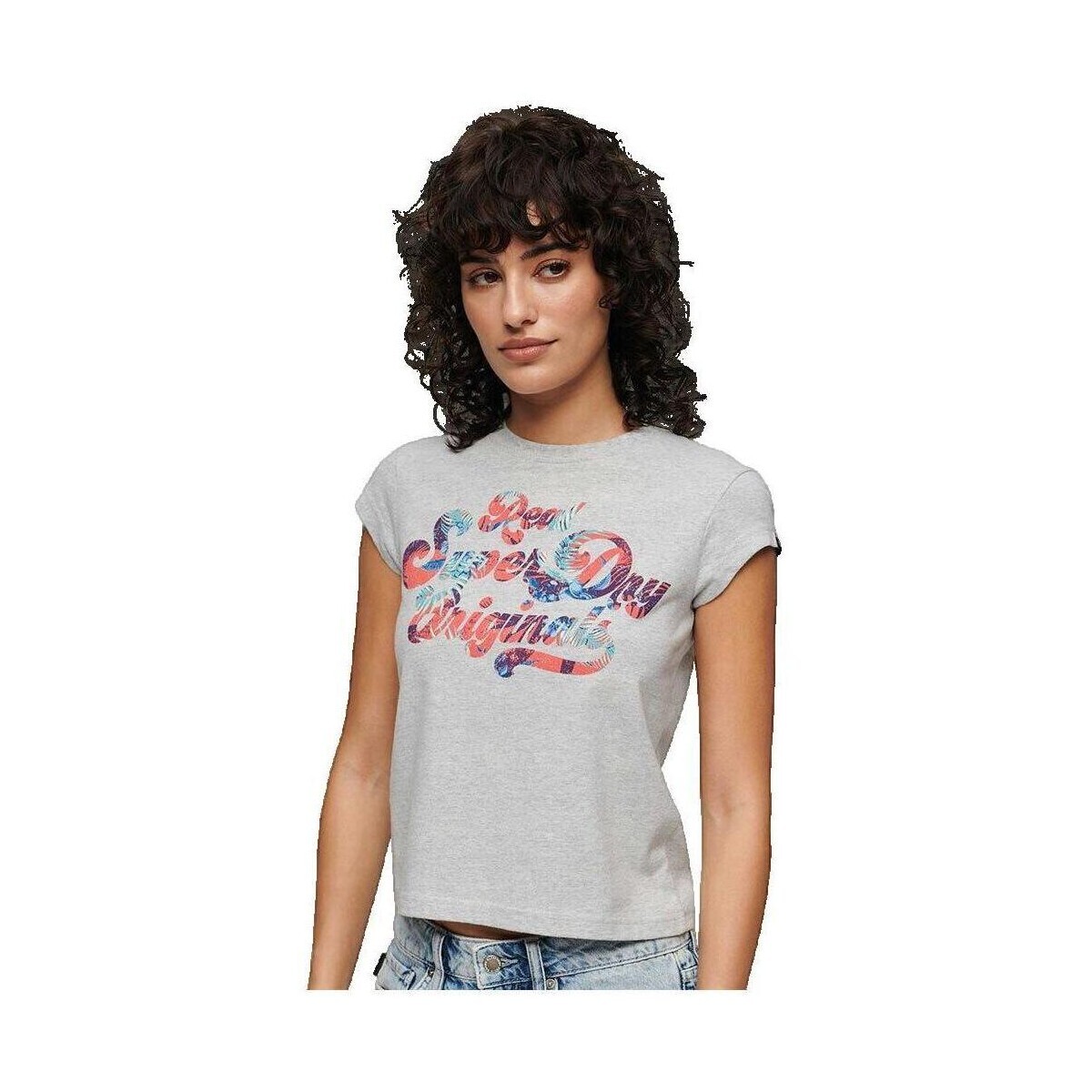 Superdry  T-shirt  Floral Scripted à Mancherons  ruznobarevne