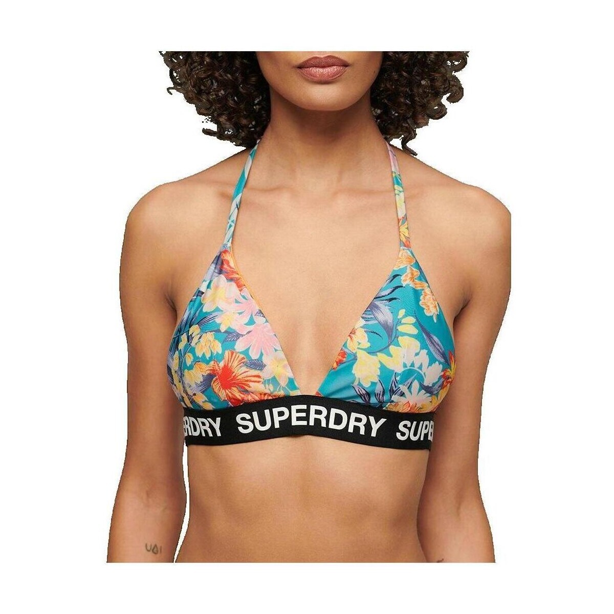 Superdry  Haut de bikini triangle  Logo Bleu  Modrá