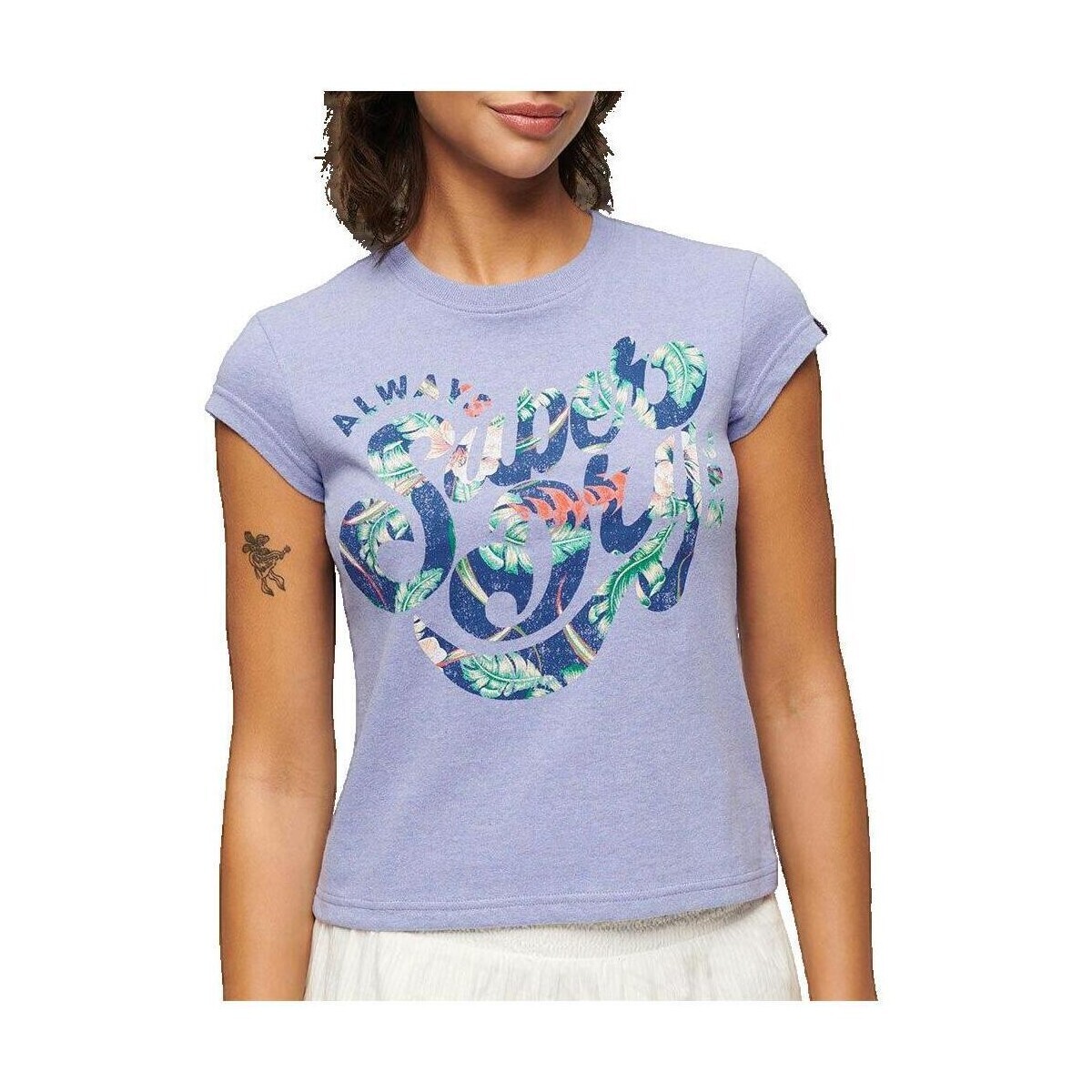 Superdry  T-shirt  Floral Scripted manches courtes  ruznobarevne