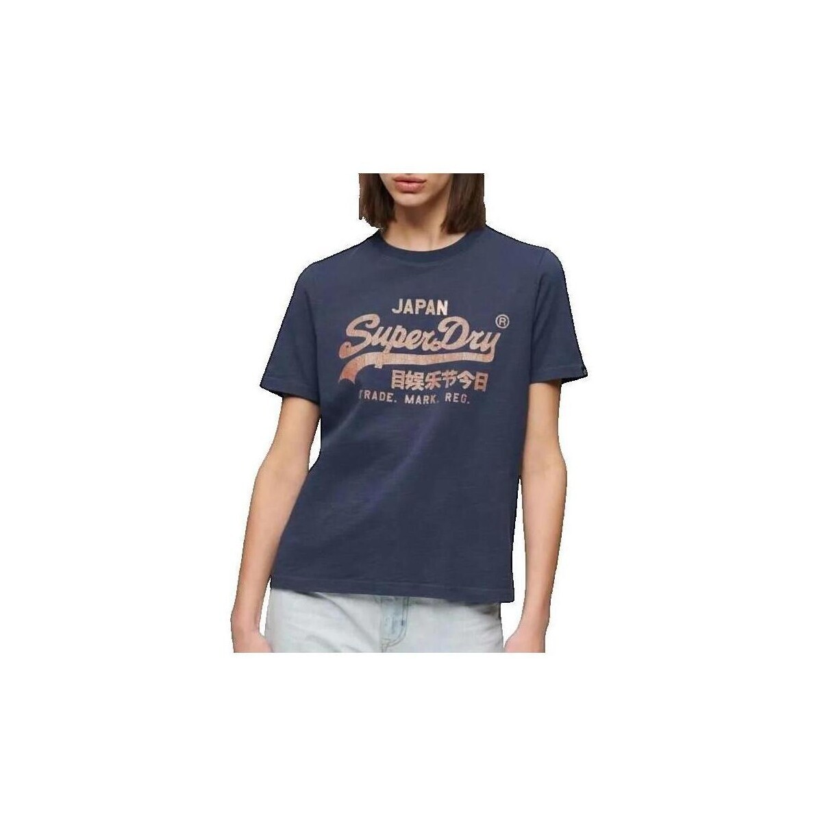 Superdry  T-shirt  Relaxed à logo métallisé  Modrá