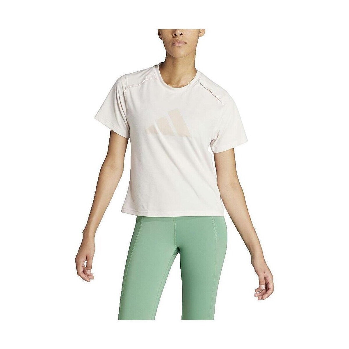 adidas  T-shirt  Power Performance Big Logo  Béžová