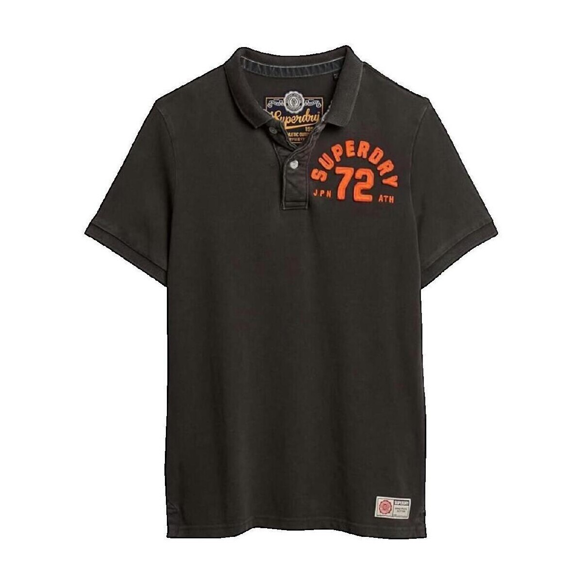 Superdry  Polo manches courtes  Vintage Athletic noir délavé  Černá
