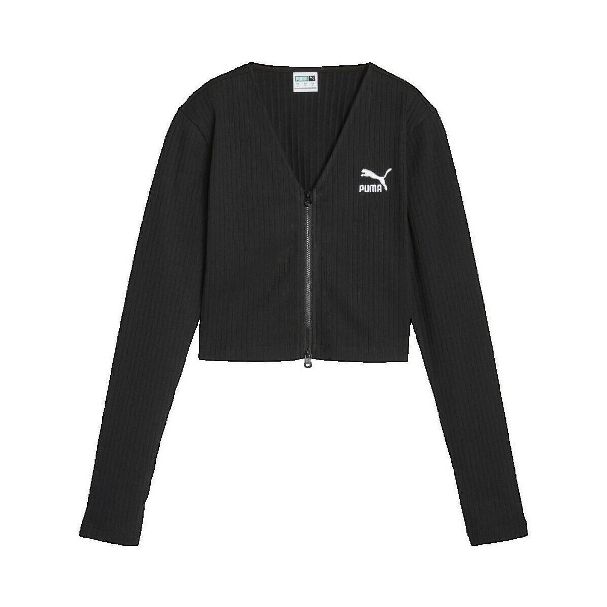 Puma  T-shirt  Classics crop top noir  Černá