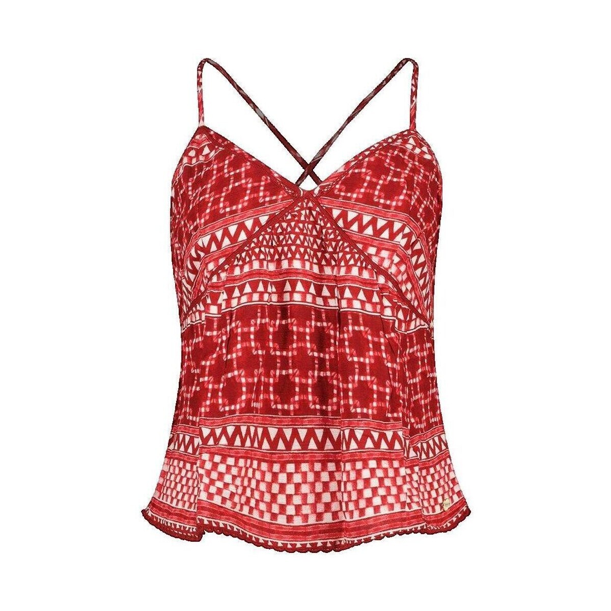 Superdry  Débardeur  imprimé tissé rouge  Červená