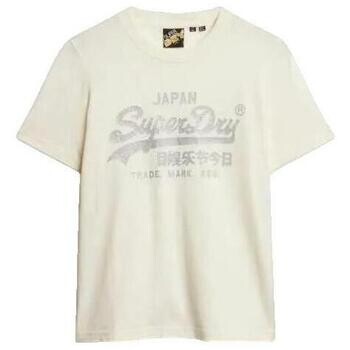 Superdry  T-shirt  Relaxed à logo métallique  Béžová