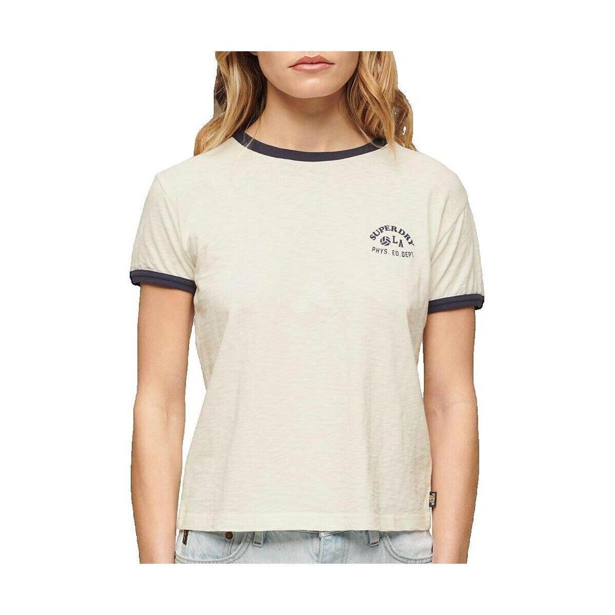 Superdry  T-shirt  Athletic Essentials Beach Graphic Ringer  Bílá