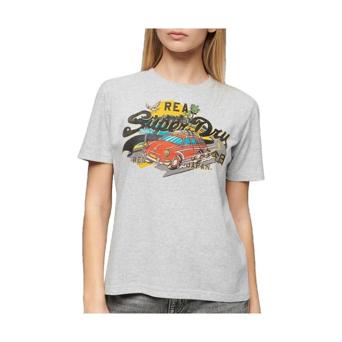 Superdry  T-shirt  La Vl Graphic gris  Šedá