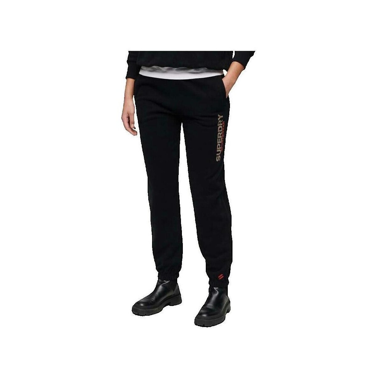 Superdry  Pantalon  Sportswear Jogging Boyfriend  Černá