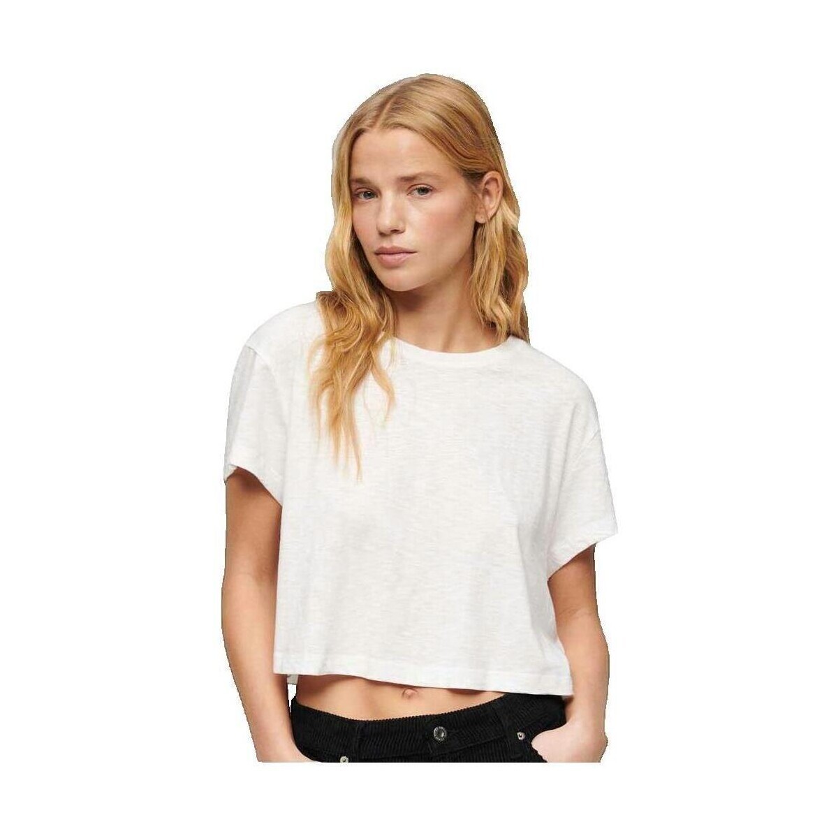 Superdry  T-shirt  Slouchy Cropped  Bílá