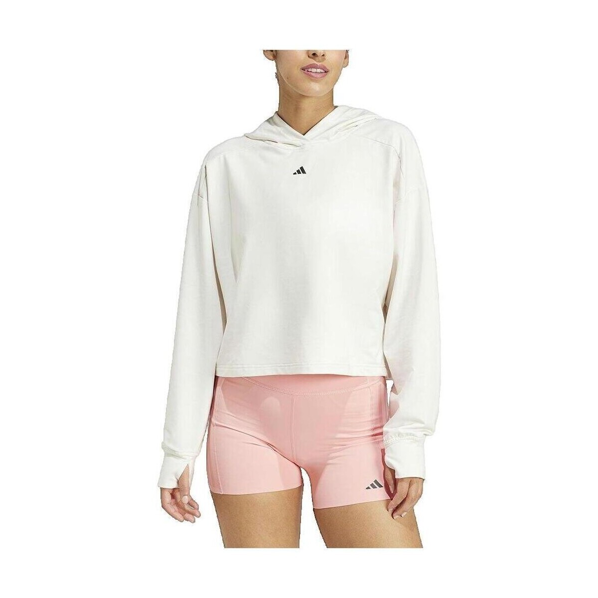 adidas  Sweat à capuche  Power Hoodie blanc ample femme  Bílá