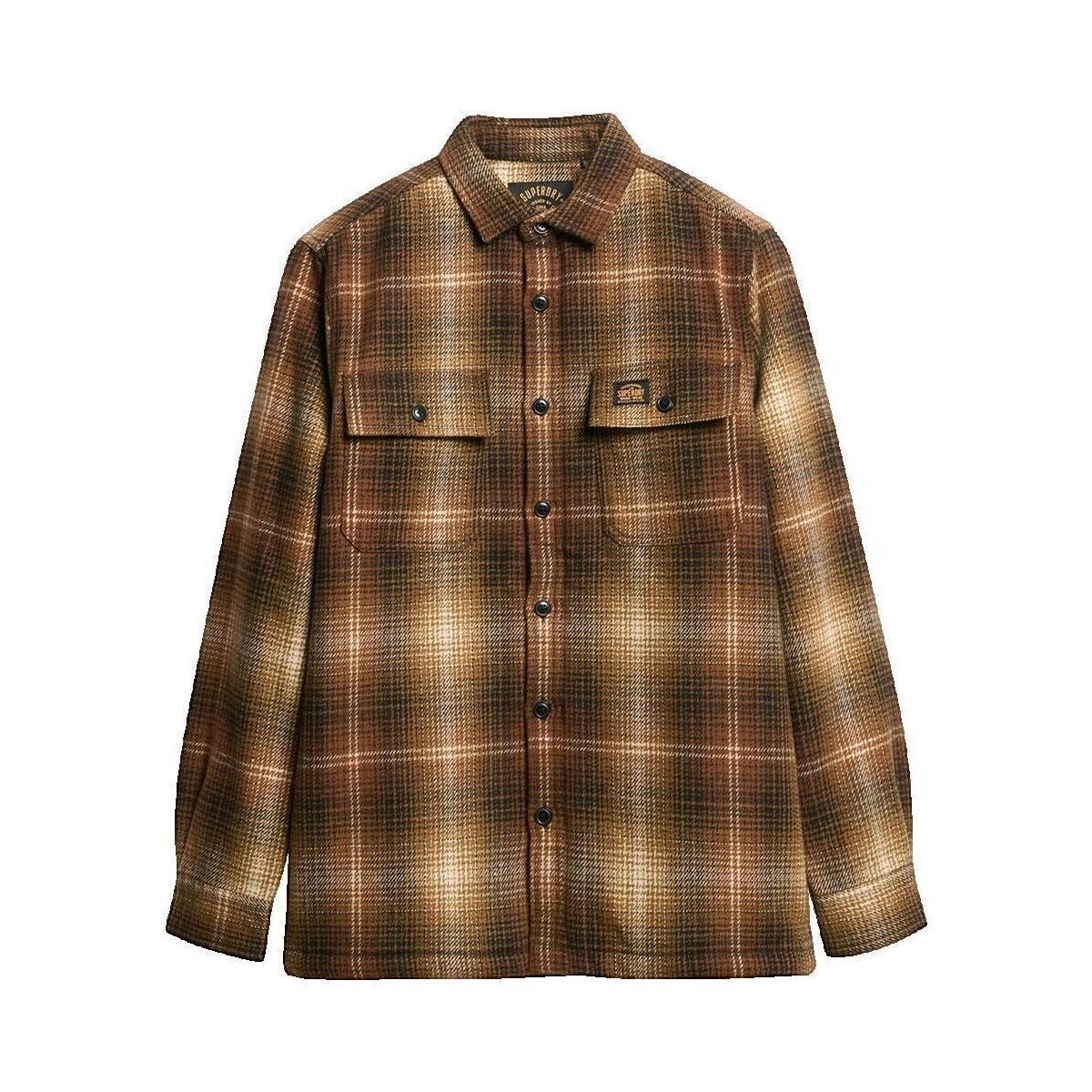 Superdry  Surchemise  Wool Miller Marron Homme  Hnědá
