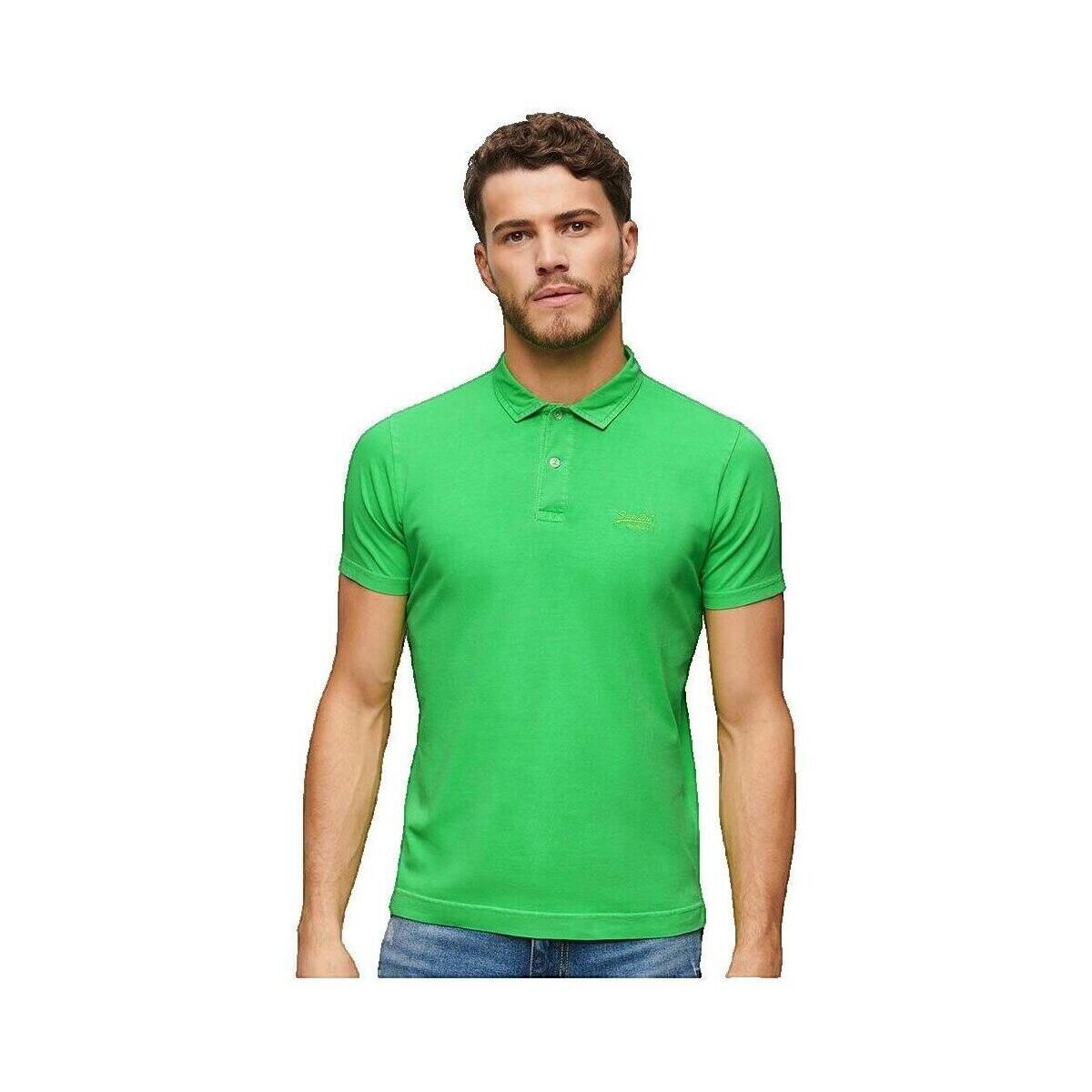 Superdry  Polo  Essential Logo Neon vert  Zelená