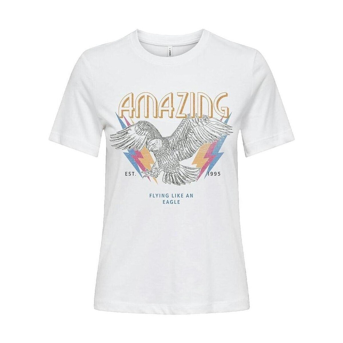 Only  T-shirt  Henny Life Reg blanc  Bílá