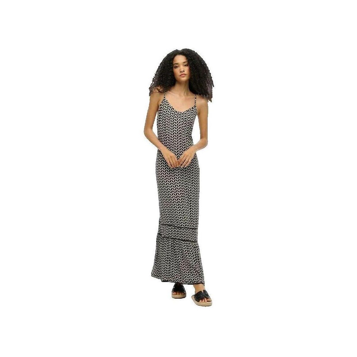 Superdry  Robe longue  Cami à fines bretelles  Černá