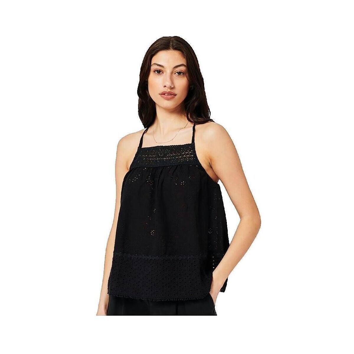 Superdry  Débardeur  Vintage Woven Lace sans manches  Černá
