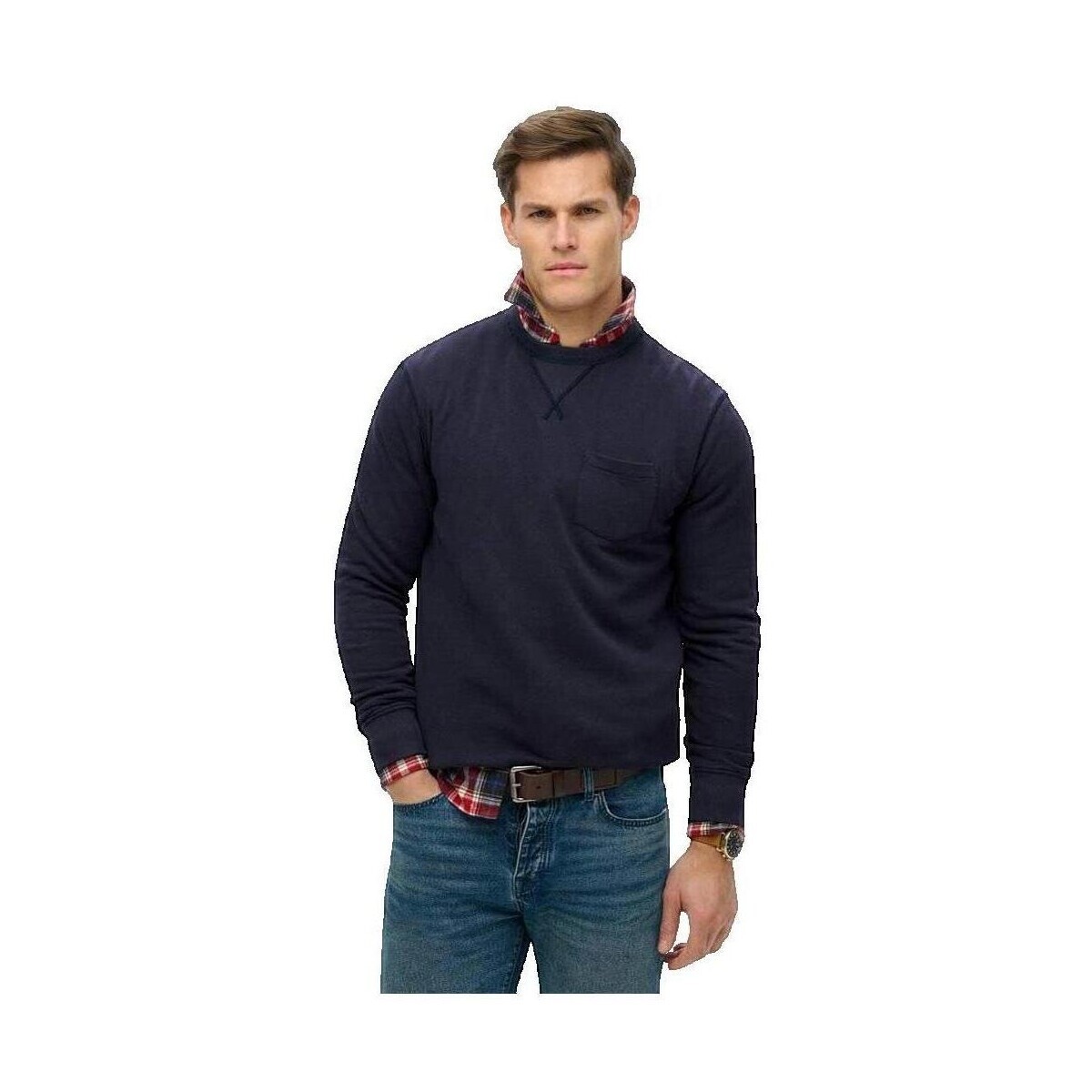 Superdry  Sweat-shirt  Merchant col rond bleu  Modrá