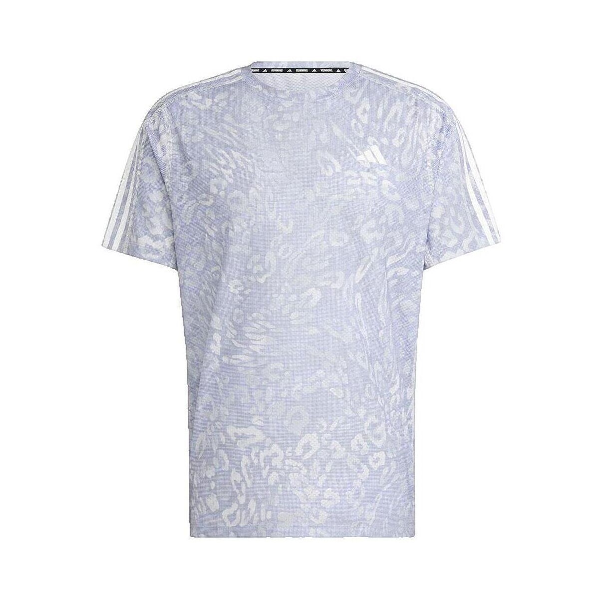 adidas  T-shirt  Own The Run Climacool 3-Stripes  Šedá