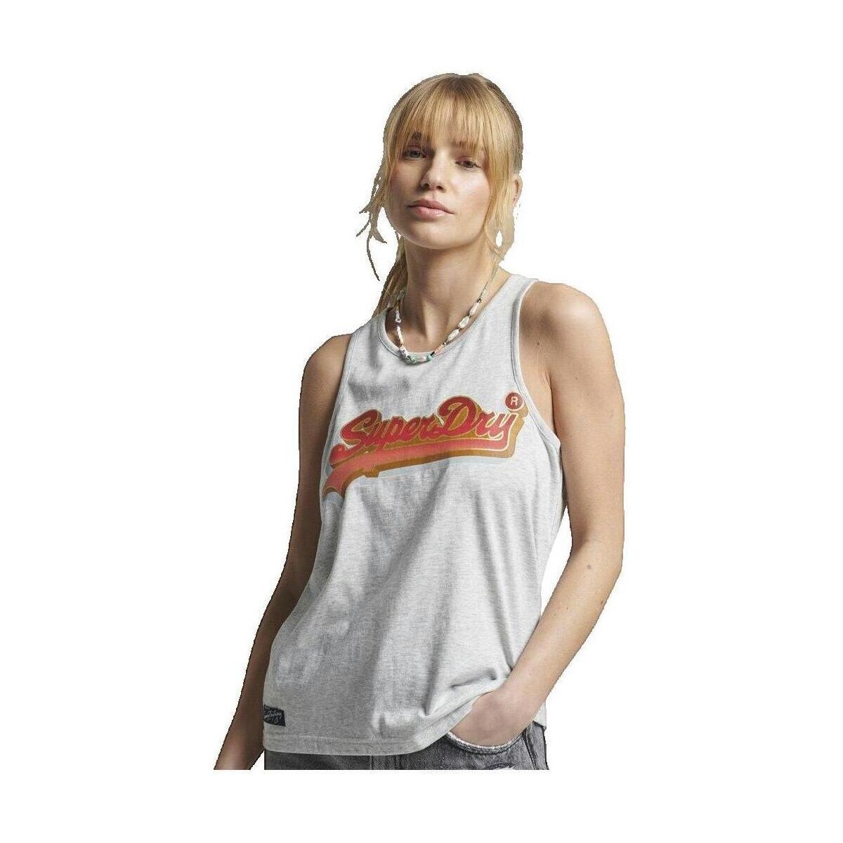 Superdry  Débardeur  Vintage Logo Seasonal  Šedá