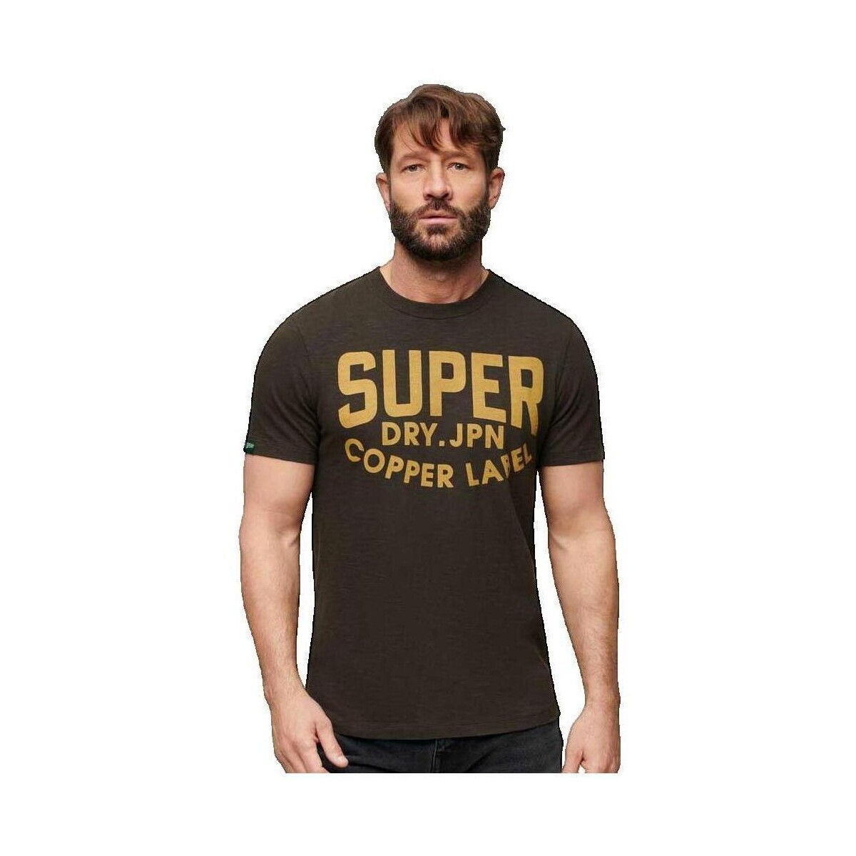 Superdry  T-shirt  Copper Label noir vintage flammé  Černá