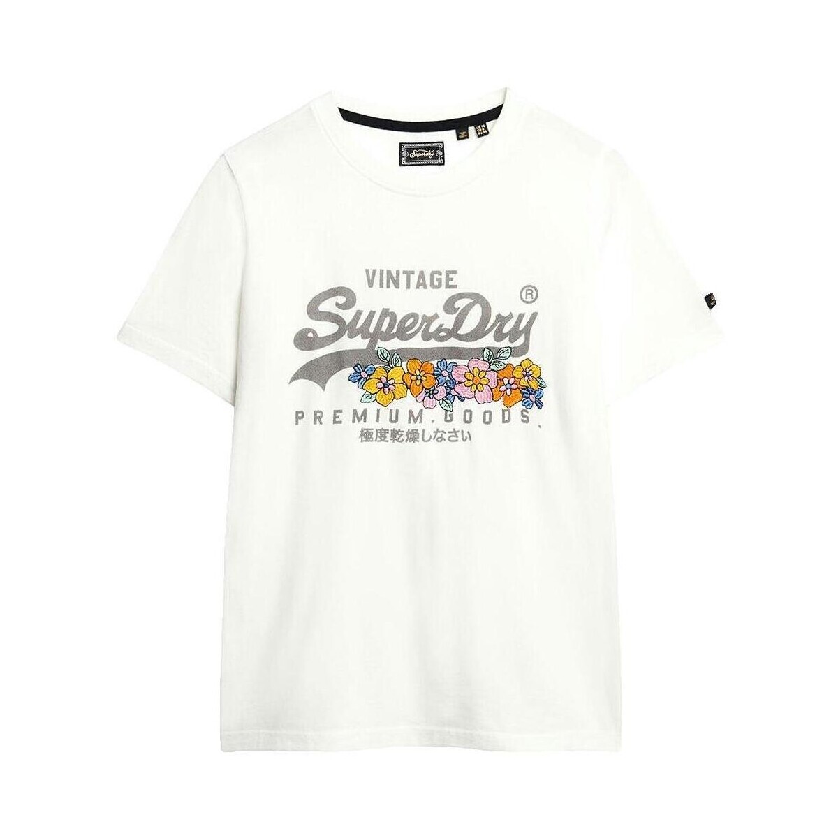 Superdry  T-shirt  Vintage Logo Premium Goods Floral  Béžová