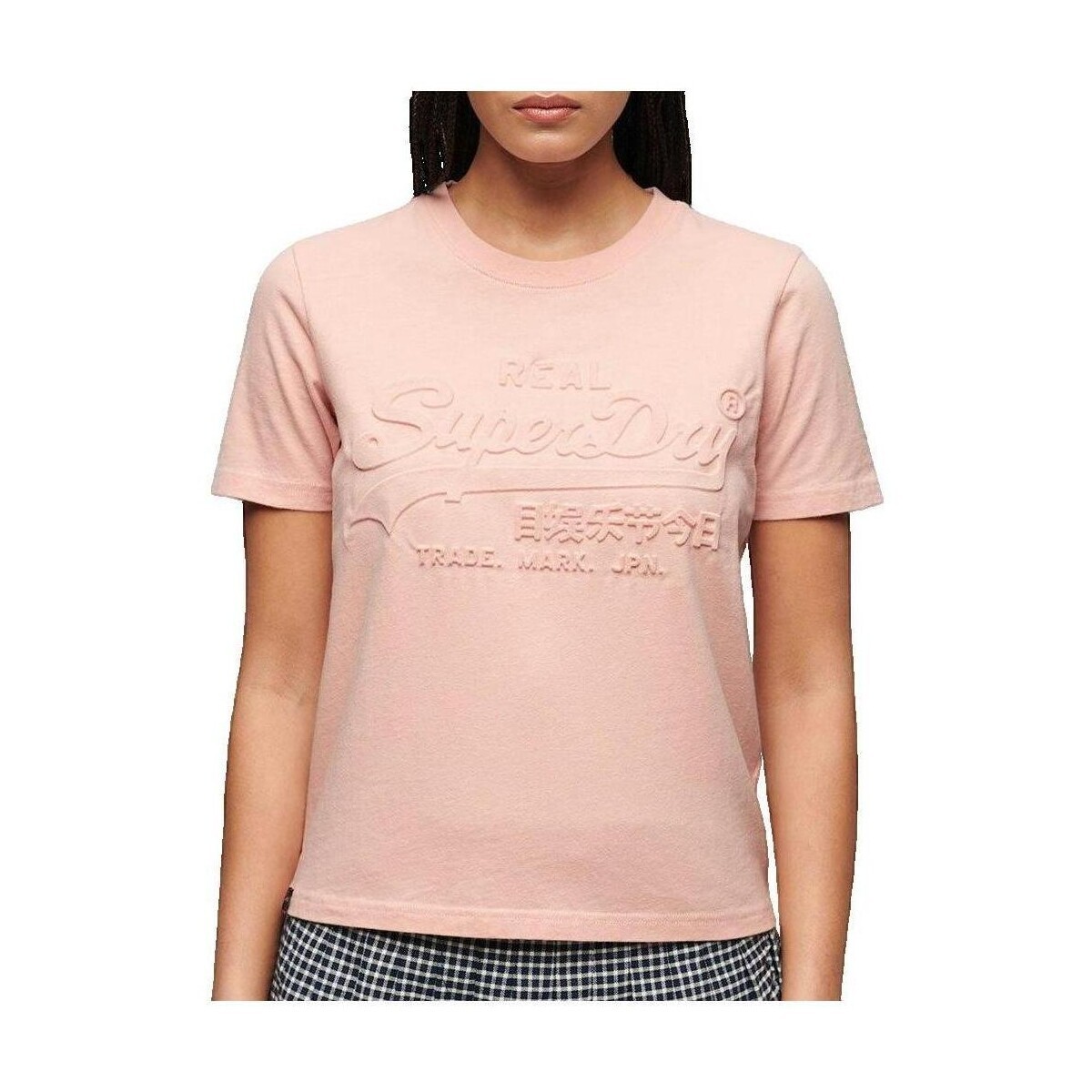 Superdry  T-shirt  Embossed Vl Relaxed à manches courtes  Růžová
