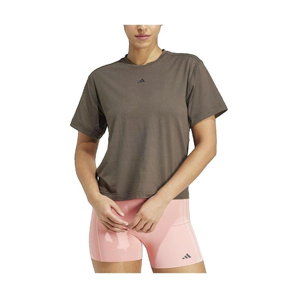 adidas  T-shirt  Power Back Cutout 3-Stripes  Zelená
