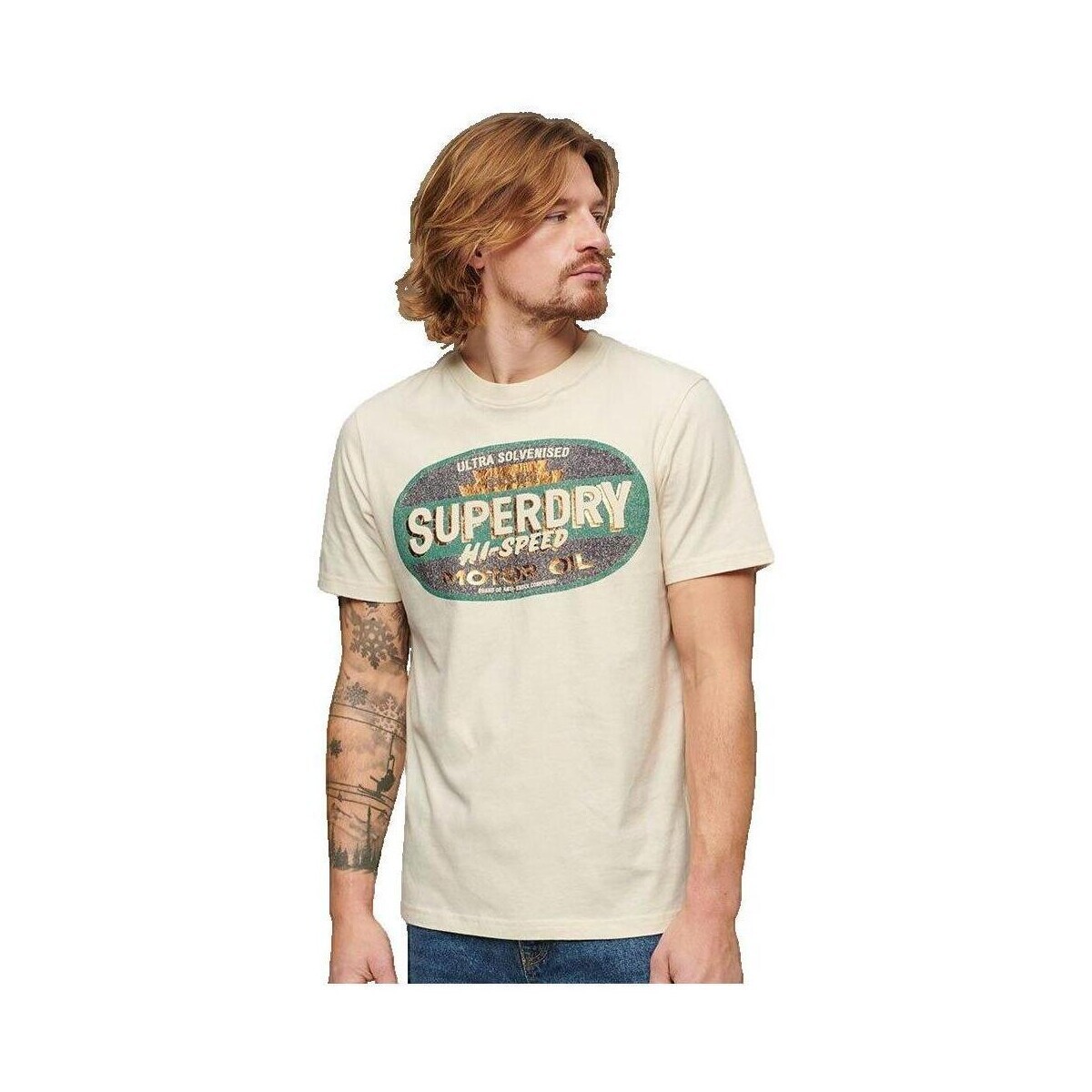 Superdry  T-shirt  Gasoline Workwear manches courtes  Béžová