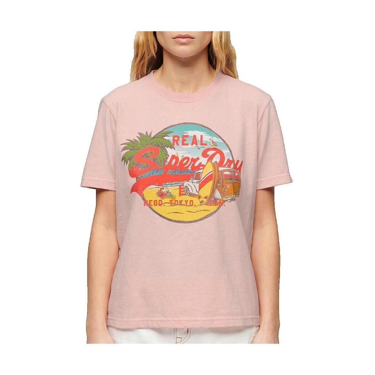 Superdry  T-shirt  LA Graphic  Růžová