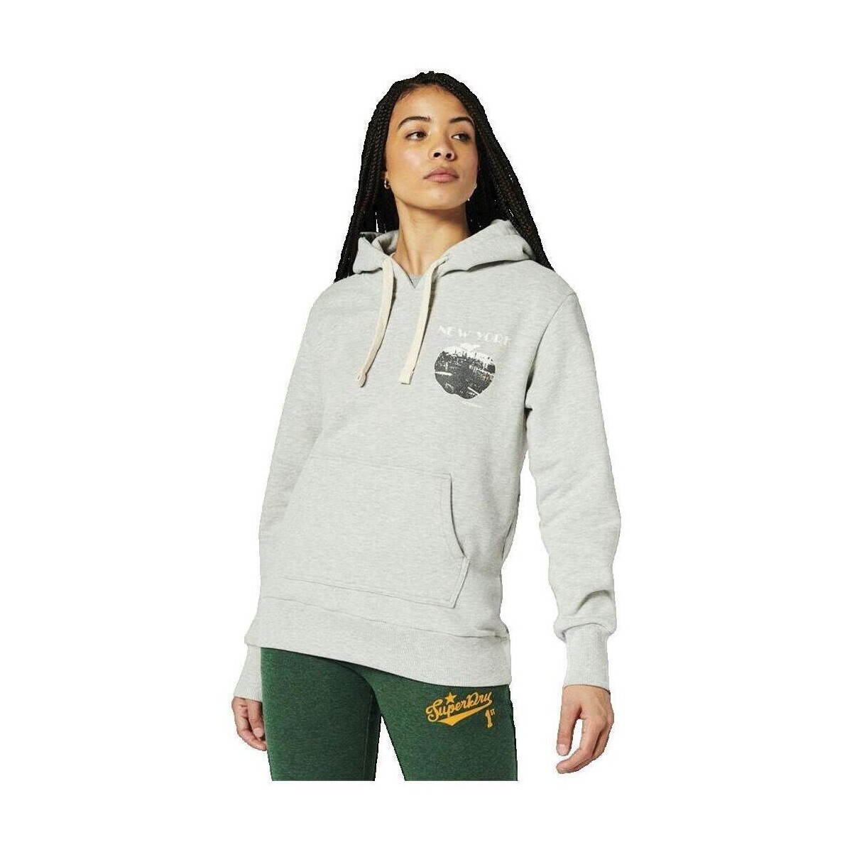Superdry  Sweat à capuche  Vintage Crossing Lines  Šedá