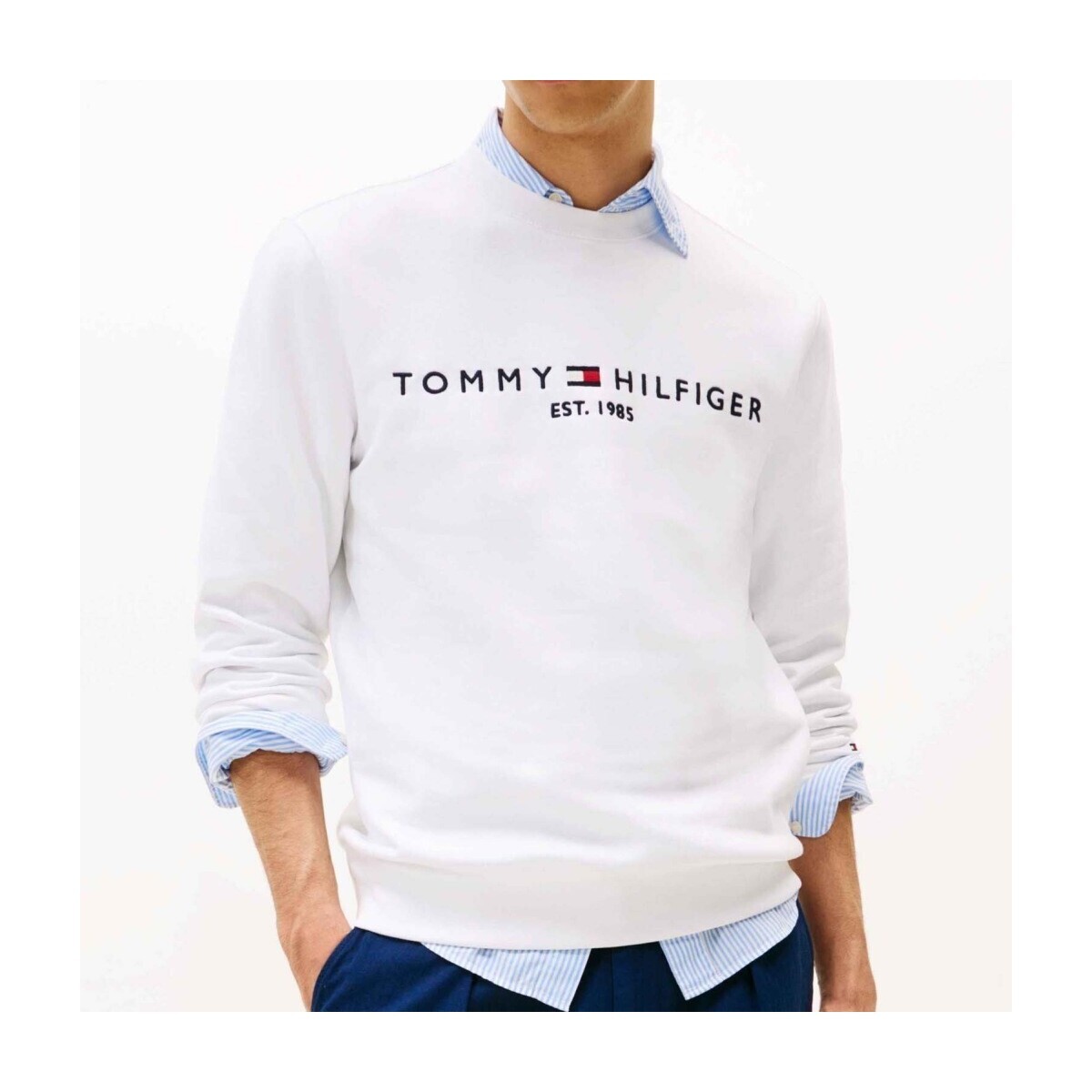 Tommy Hilfiger  Tommy Logo Sweatshirt  Bílá