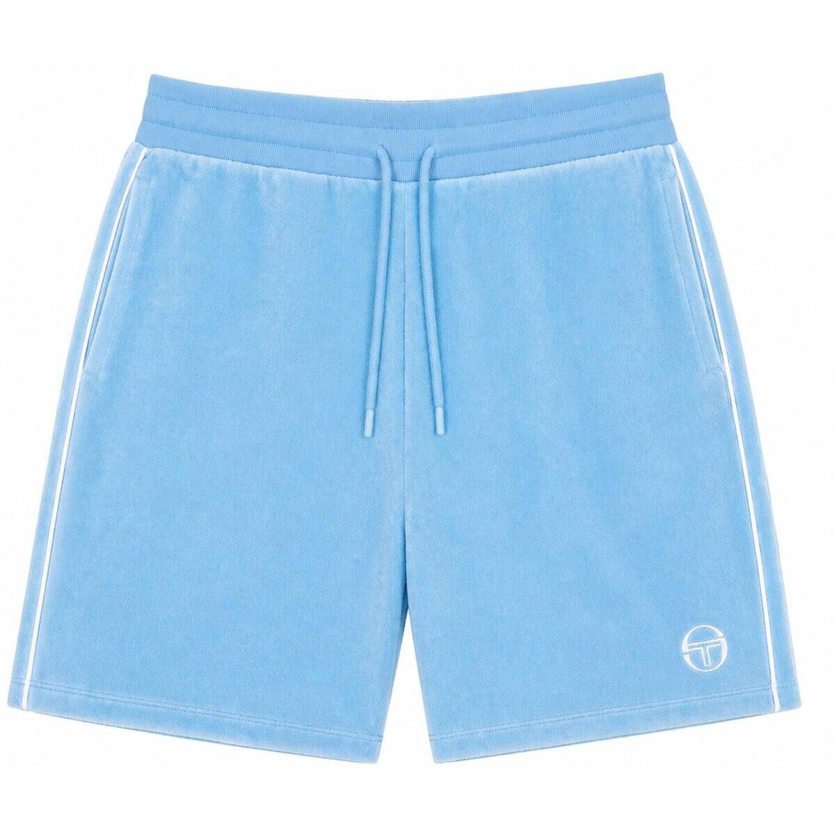 Sergio Tacchini  Tasso Velour Shorts Baltic Sea/White  Modrá