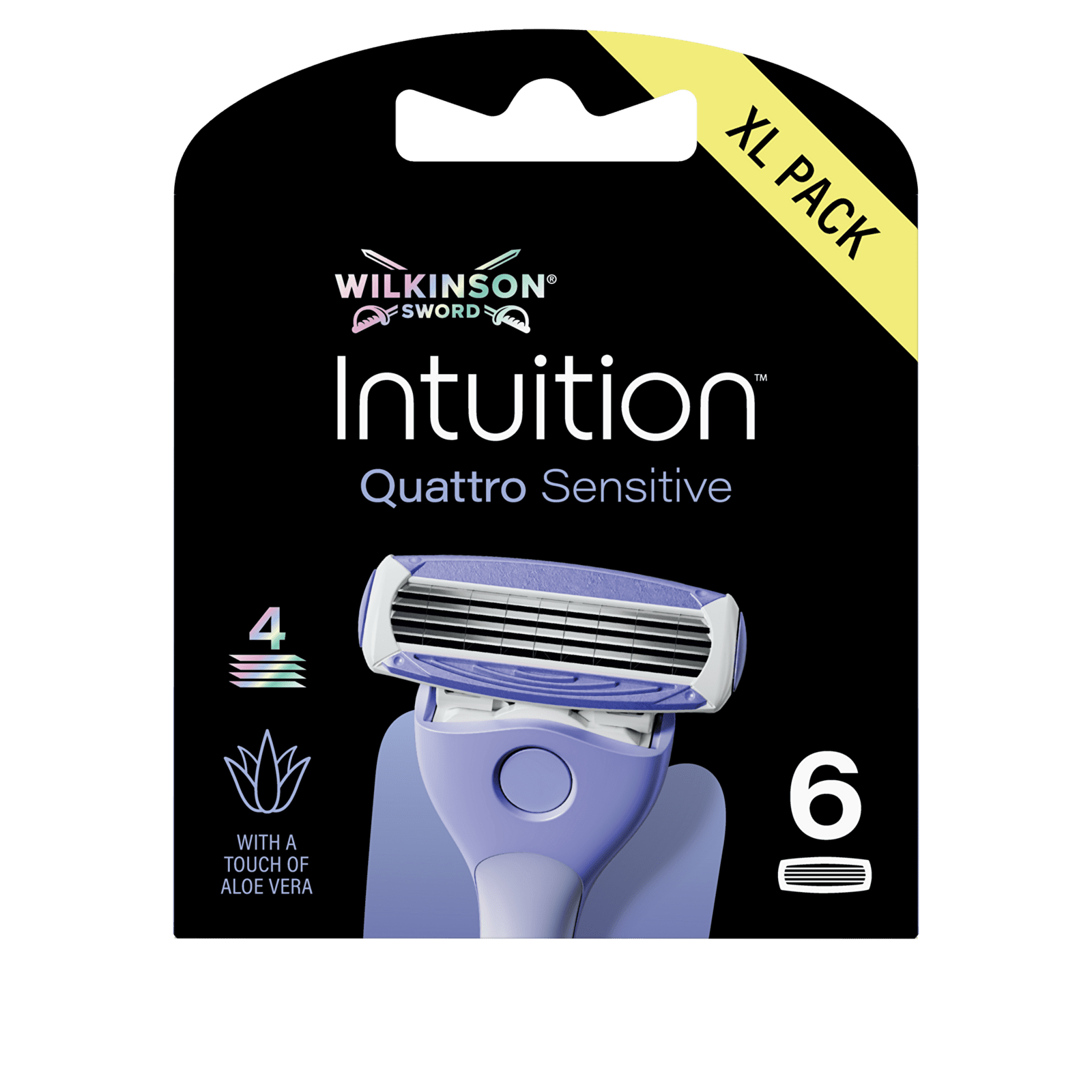Wilkinson Sword Náhradní hlavice Intuition Quattro Sensitive 6 ks
