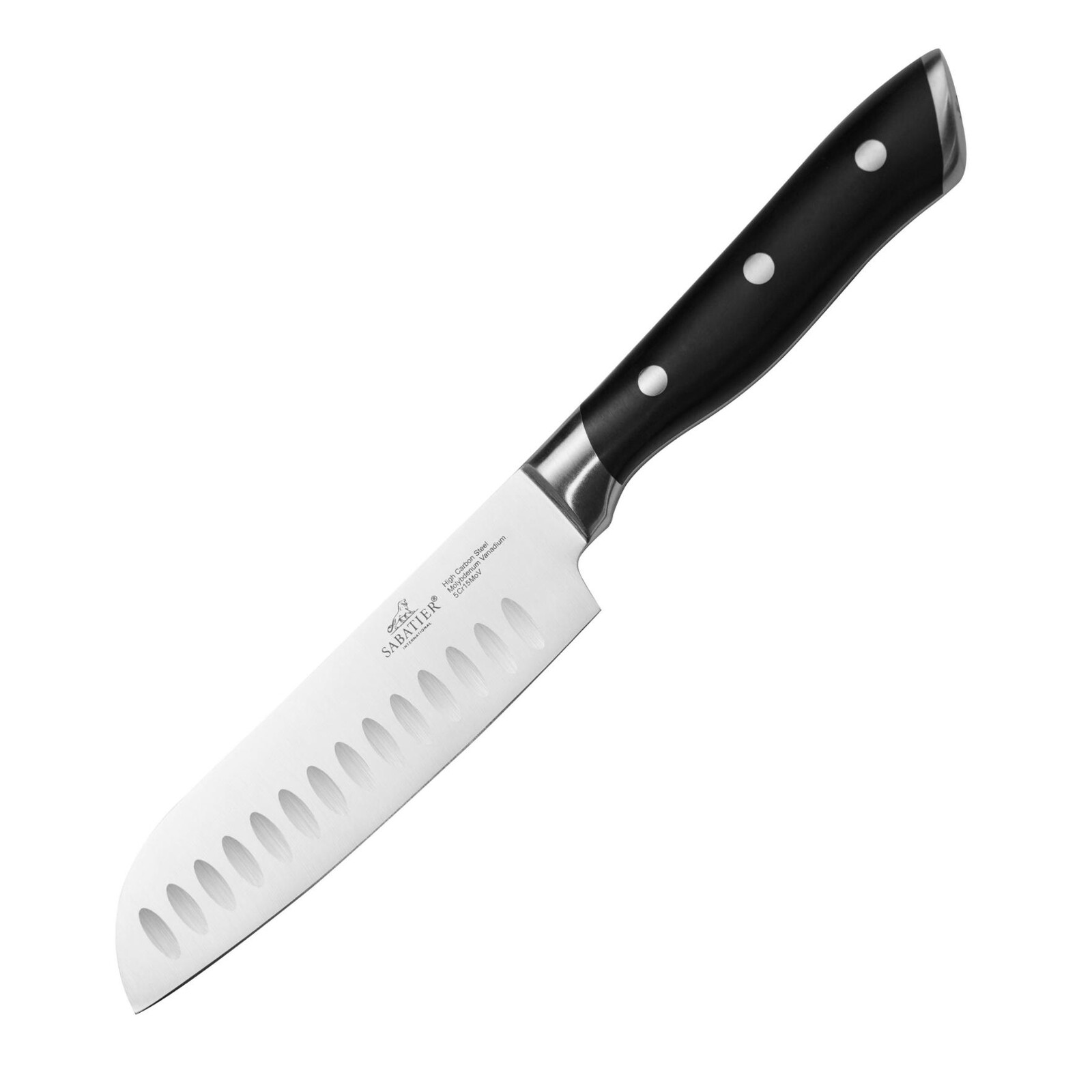 Santoku nůž HERCULES INOX 13 cm, nerezové nýty, Lion Sabatier