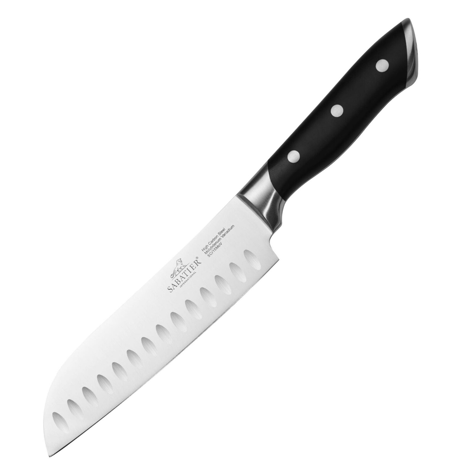Santoku nůž HERCULES INOX 18 cm, nerezové nýty, Lion Sabatier