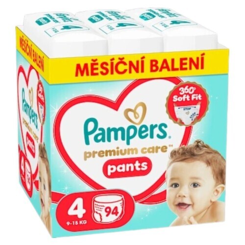 Pampers Premium Care Pants 4 plenkové kalhotky 9-15 kg 94 ks