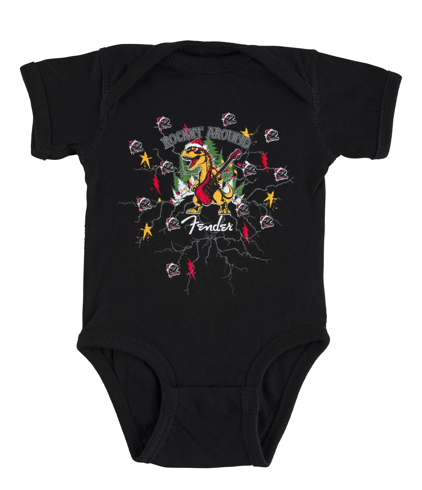 Fender 2025 Christmas Dinosaur Baby Bodysuit 0-3 Months