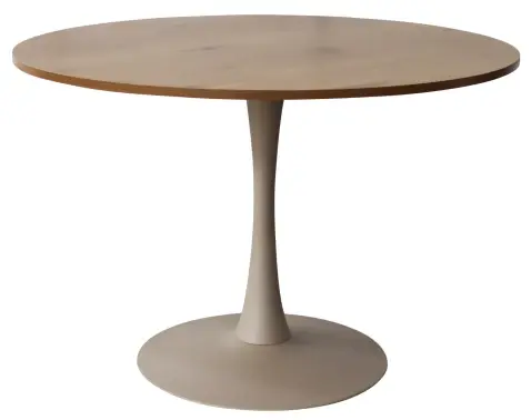 Kulatý jídelní stůl Ronduel, 110 cm, béžový kašmír/dub