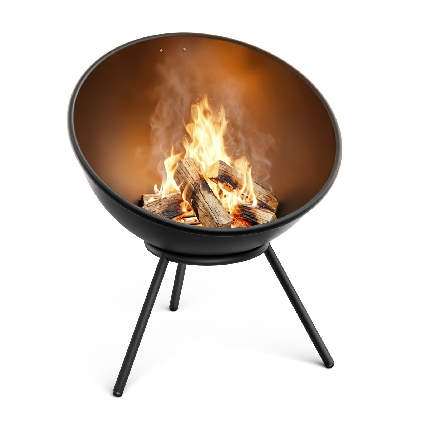 Klarstein Fireball s nízkým ohniskem | Ochrana proti jiskrám | Odolné proti korozi | Robustní | 43 cm | Černé