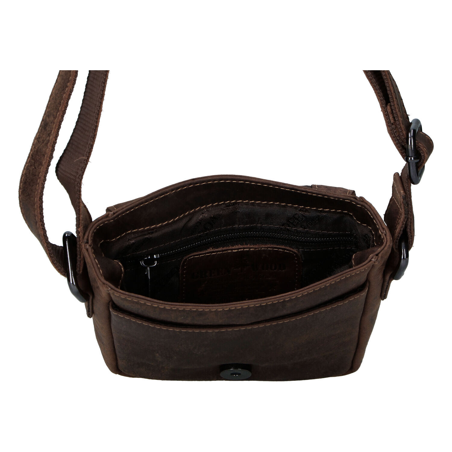 Praktická pánská kožená crossbody Jimmy Joano, khaki