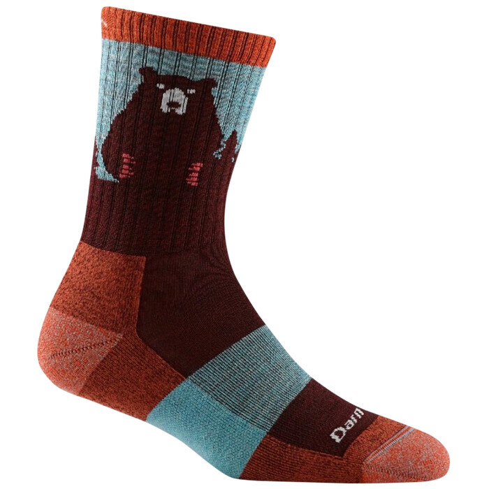 Darn Tough Bear Town Micro Crew Lightweight with Cushion Burgundy Velikost: (42-45) L 642249184730
