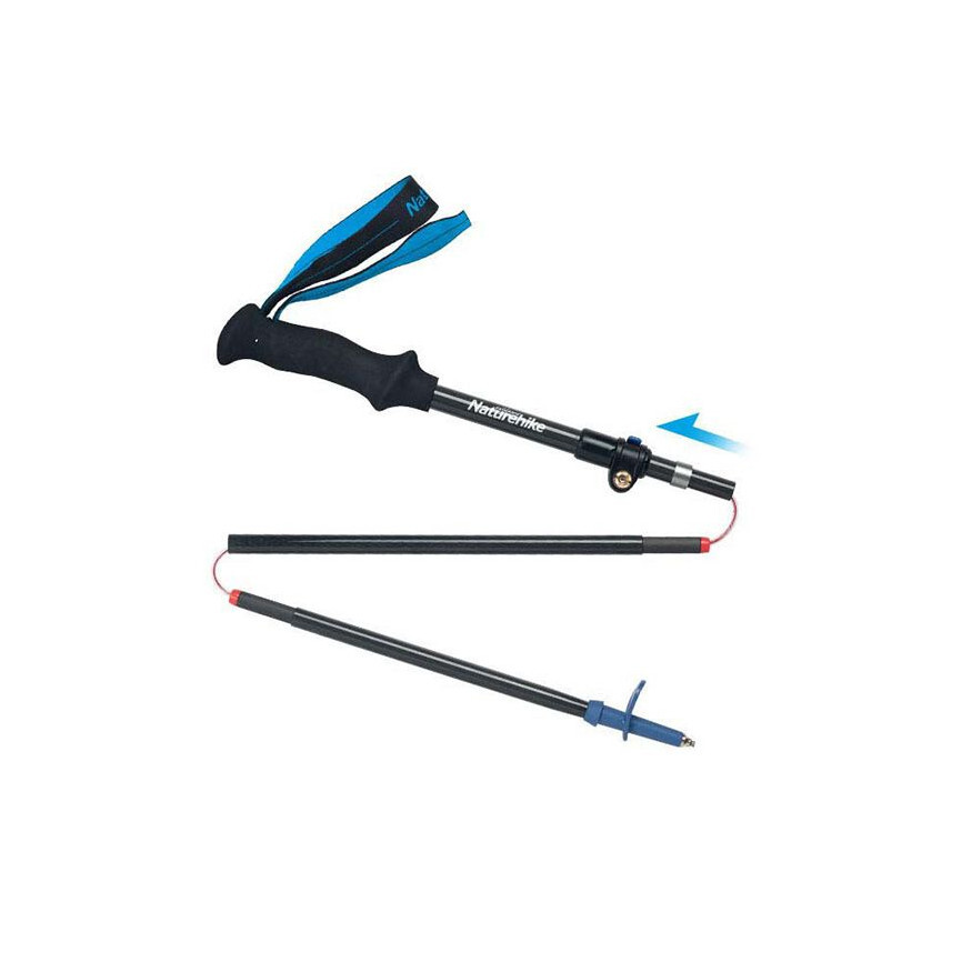 Naturehike karbonová skládací treková hůlka ST07 98-115cm 175g - modrá 6927595748497