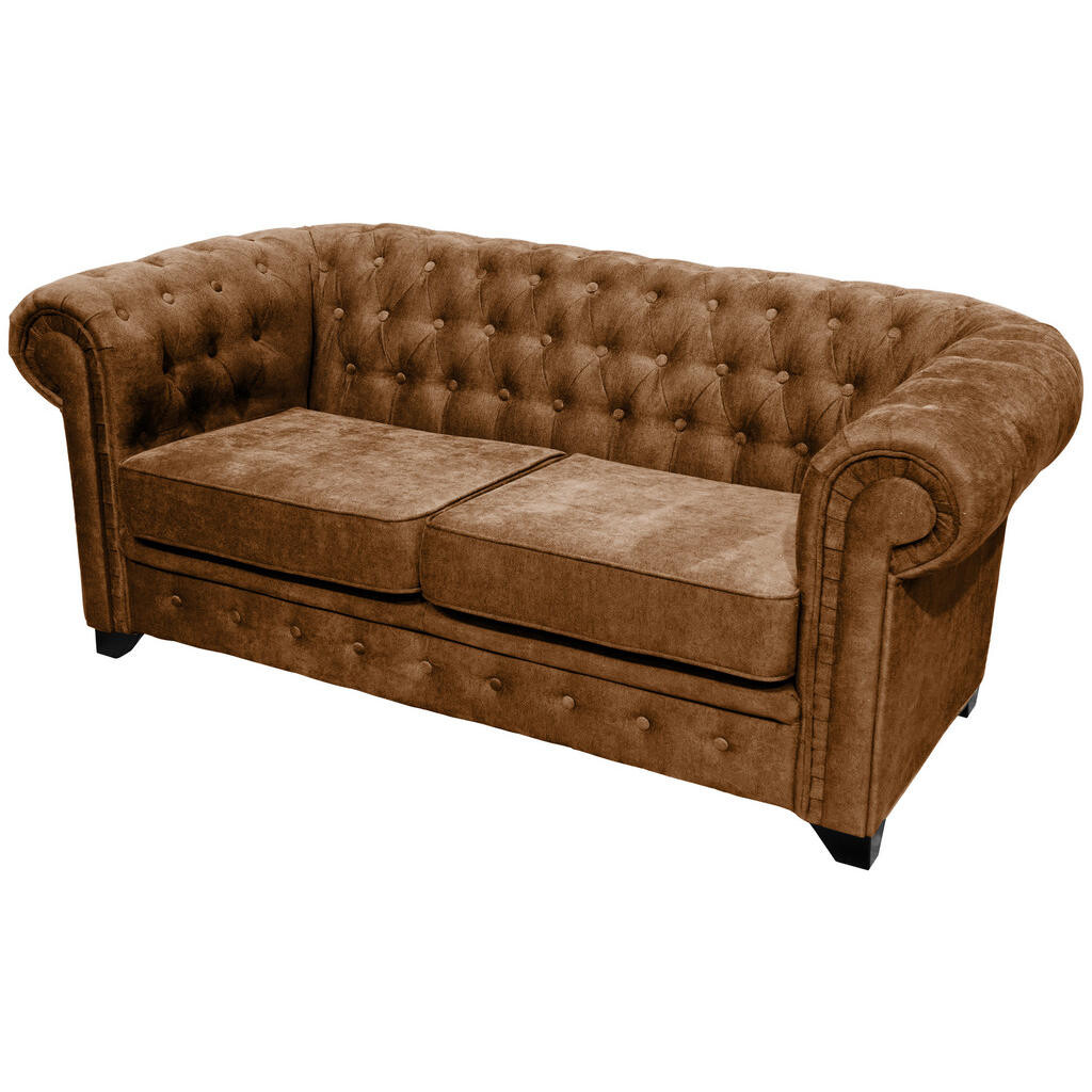 Livetastic POHOVKA CHESTERFIELD, dřevo, textil, kompozitní dřevo, koňaková