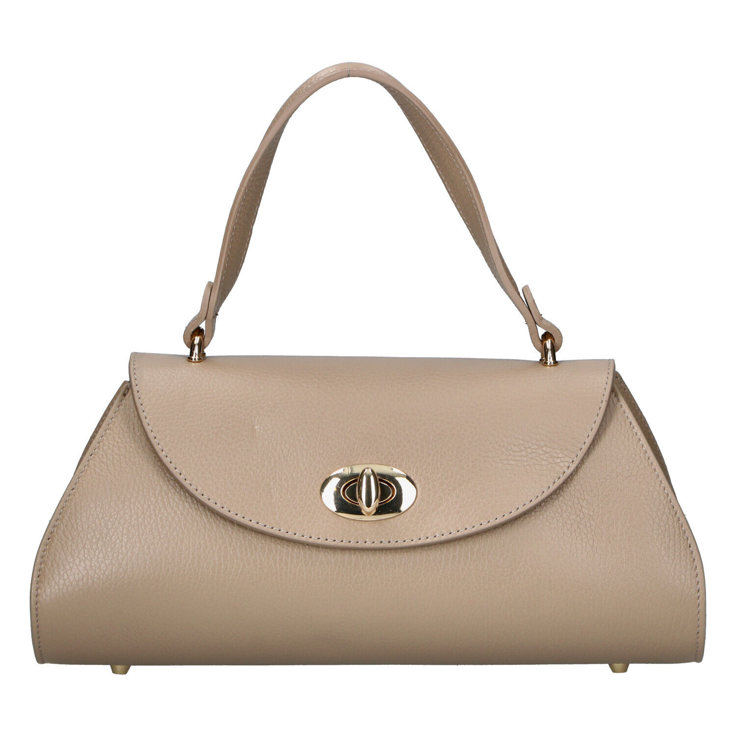Dámská kožená crossbody kabelka taupe - Delami Vera Pelle Koleta taupe