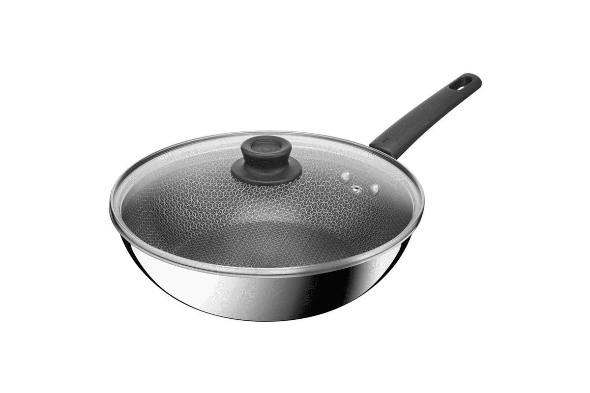 Wok pánev s poklicí Tefal Power E3411655 28 cm