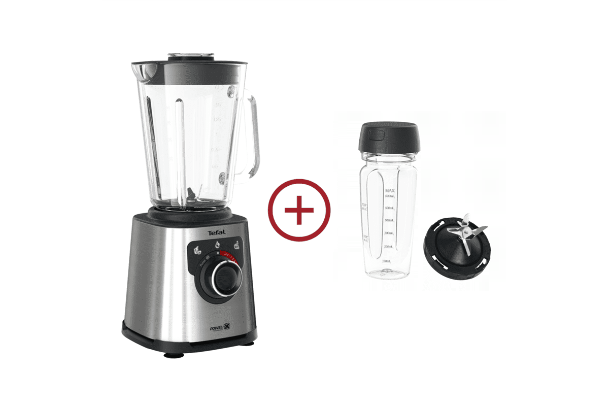 Akční set vysokorychlostní mixér Tefal PerfectMix+ Glass BL871D + cestovní láhev a náhradní čepele