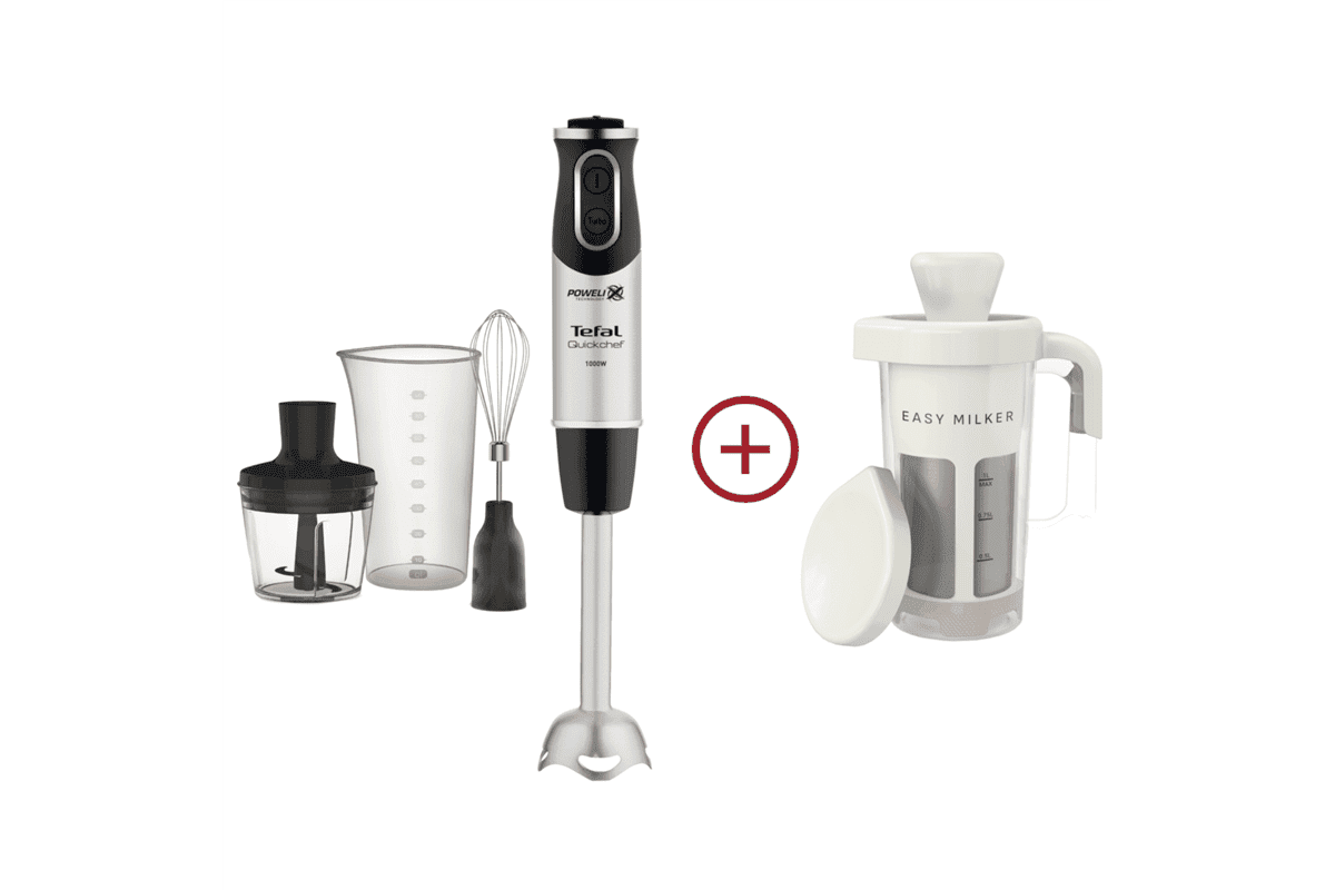 Akční set tyčový mixér Tefal Quickchef HB656838 + výrobník rostlinného mléka Tefal Easy Milker