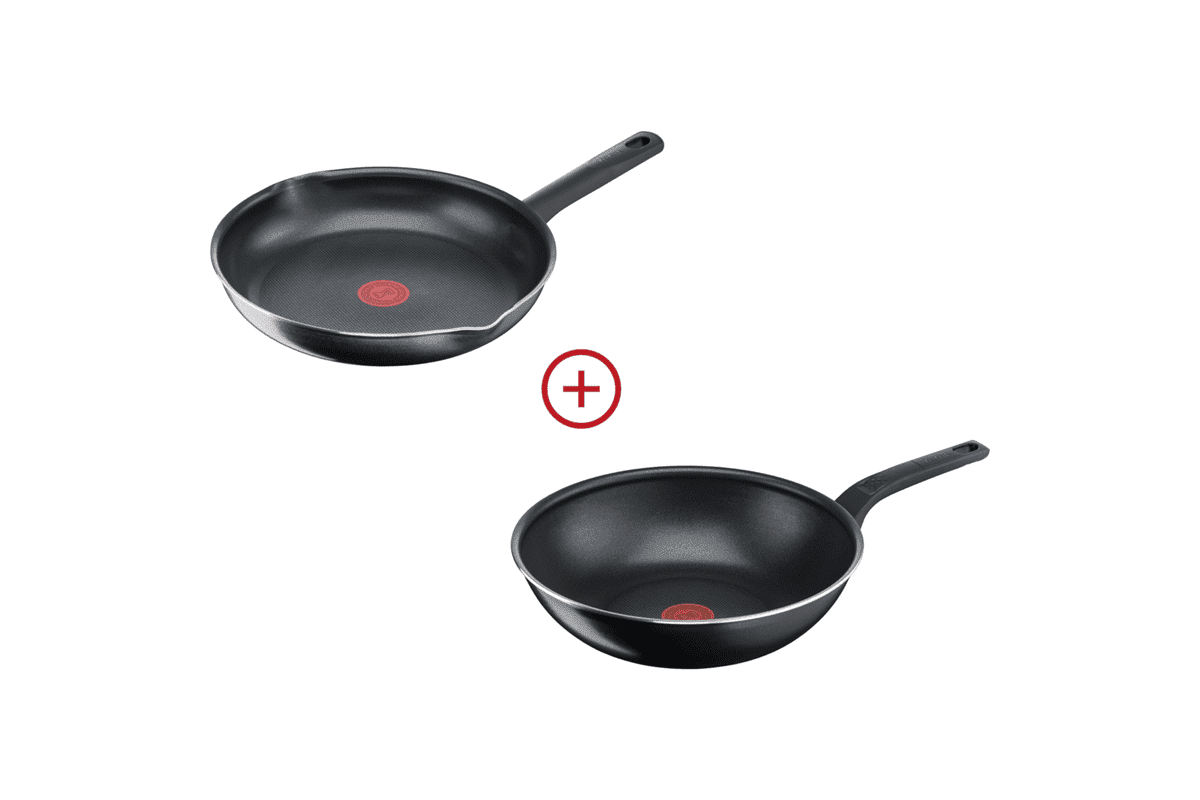 Akční set pánve Tefal Family Day B56605 26 cm + wok pánev Extra Cook & Clean B55519 28 cm