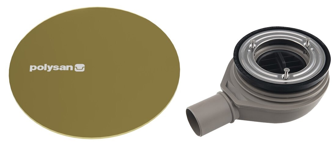Polysan MIRAI vaničkový sifon, průměr 90mm, DN40, krytka zlato