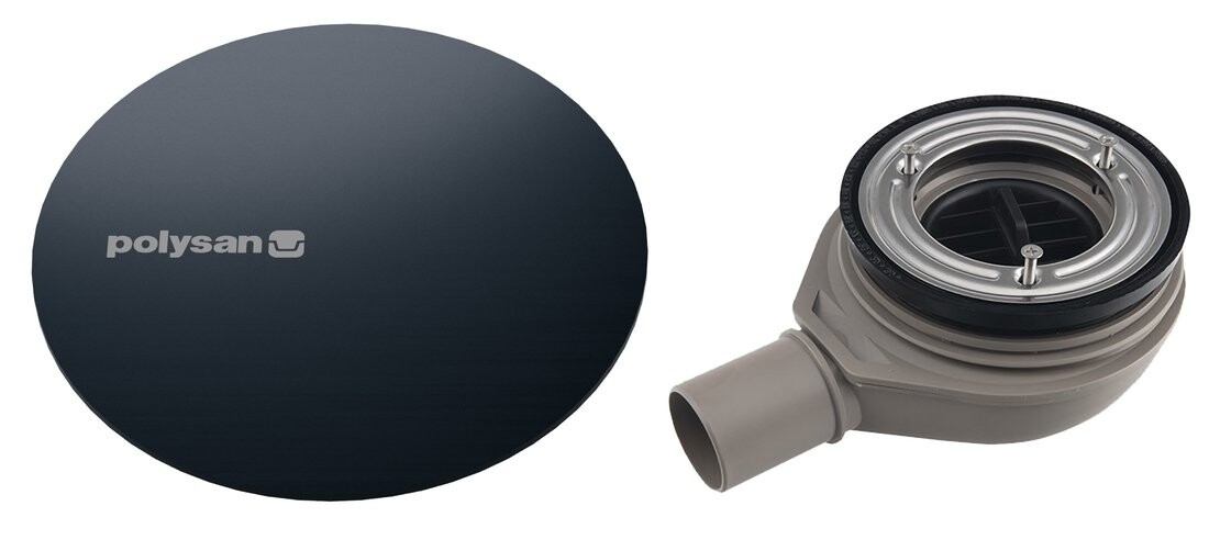 Polysan MIRAI vaničkový sifon, průměr 90mm, DN40, krytka gun metal
